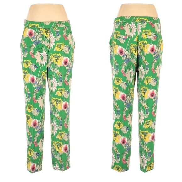 GIBSON LATIMER Green Floral Garden Dress Pants 10 - Picture 1 of 6